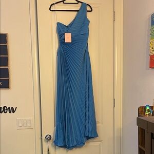 Hello Molly Vibrant Blue One-Shoulder Dress
